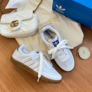 Tênis Adidas Samba Sintético Feminino Branco/Ouro
